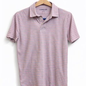 Crewcuts Men's Polo Shirt - Pink and Blue Stripes